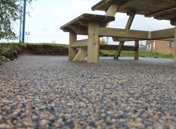 Addaflex-R recycled rubber and aggregate porous surfacing