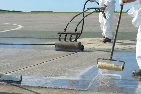 Application of Addagrip 1000 System on concrete airfield pavement