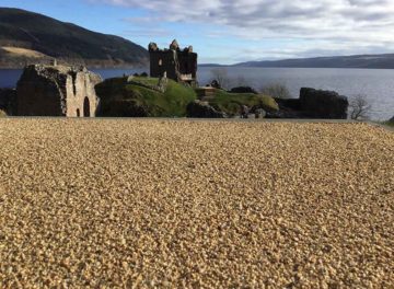 Addastone resin bonded paths at Urquhart Castle