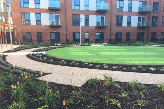 Resin bound surfacing for care home paths