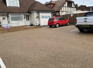 Resin bound car park at Mulberry House Vets
