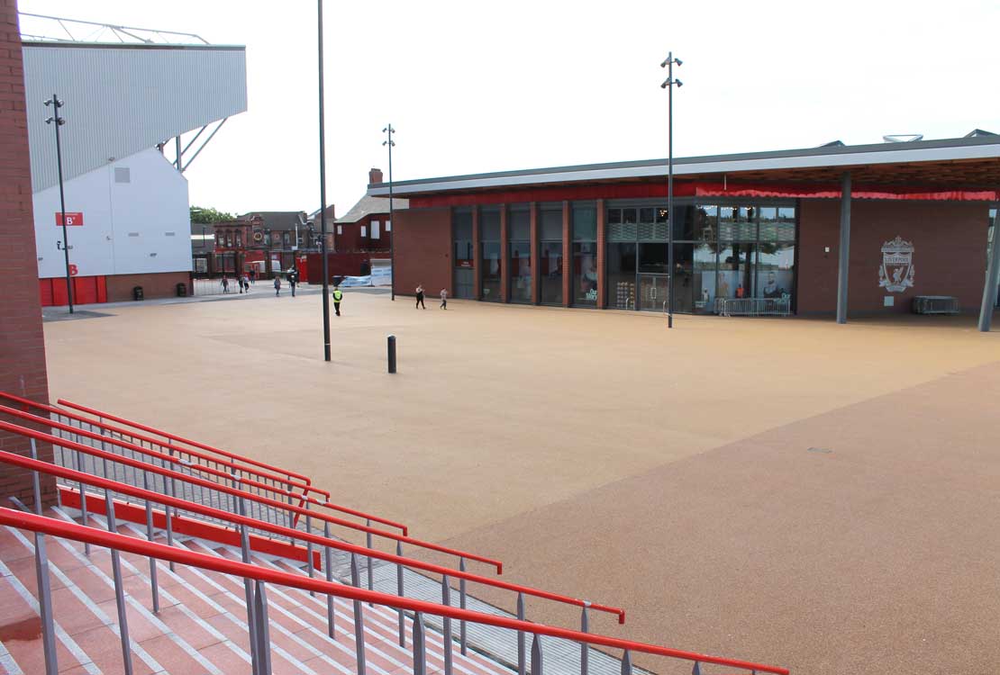 resin bound paving for Liverpool FC retail store