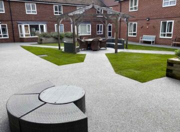 resin bound paths for care home courtyard garden