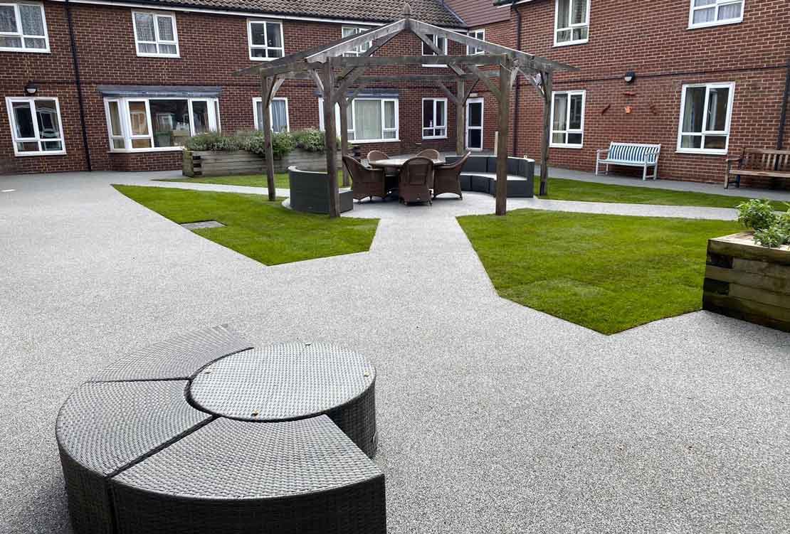 resin bound paths for care home courtyard garden