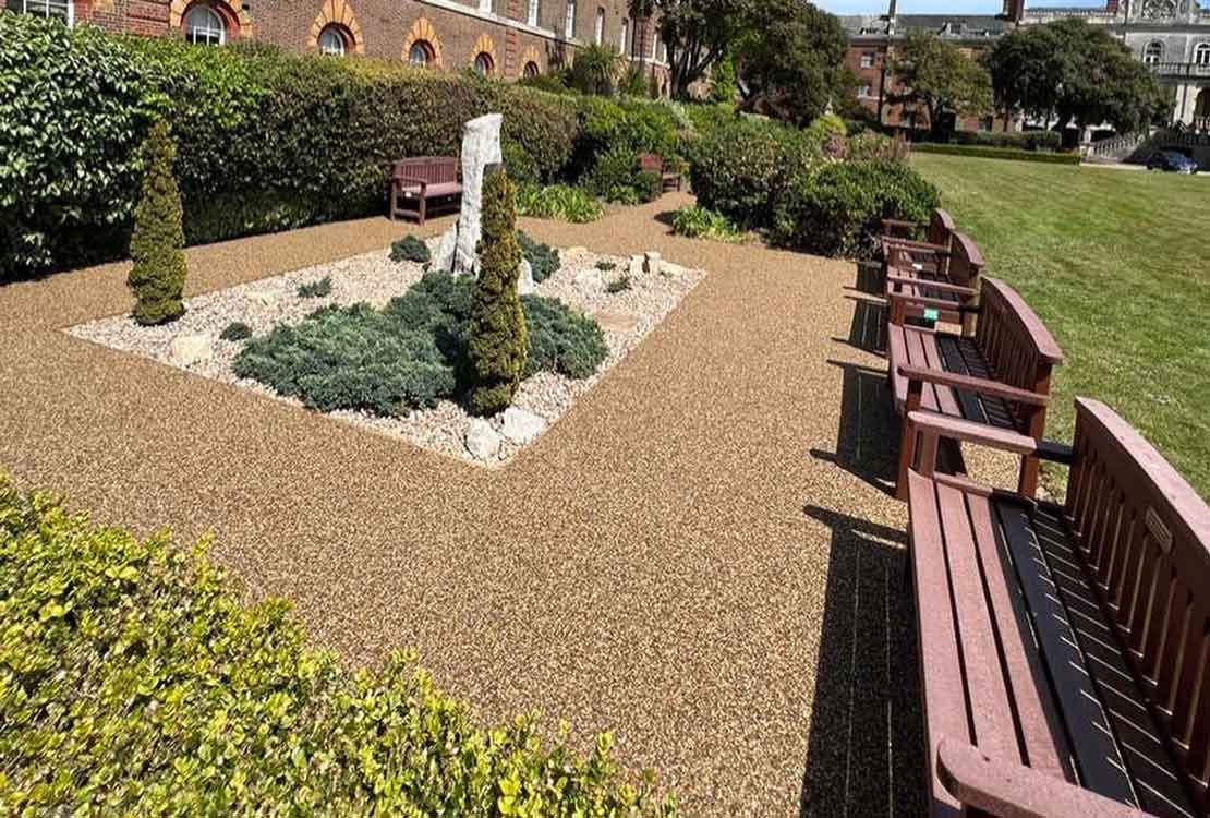 Resin bound Stonebound path renovation for Royal Marines Memorial Garden