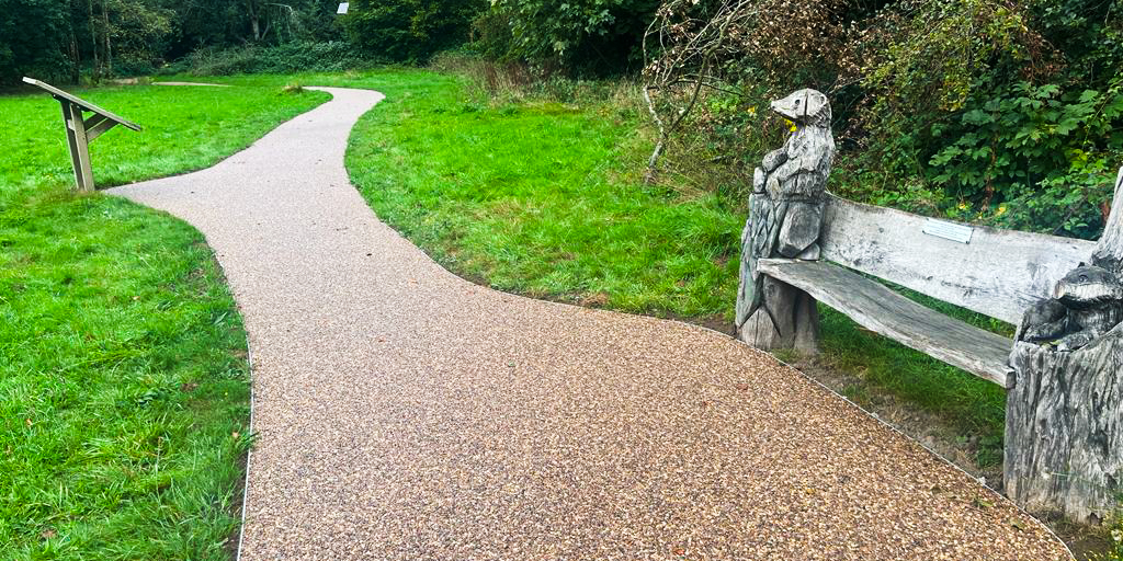 Completed Terrabase Rustic Oak pathway at Little Chalfont Nature Reserve.
