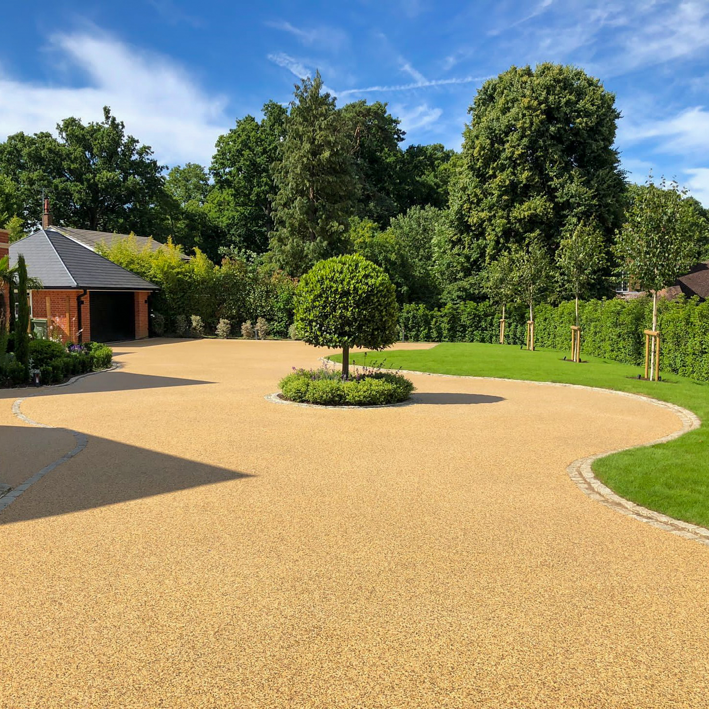 First after image of the renovated driveway with Addagrip Stonebound Resin.